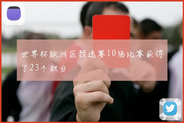 世界杯欧洲区预选赛10场比赛获得了23个积分